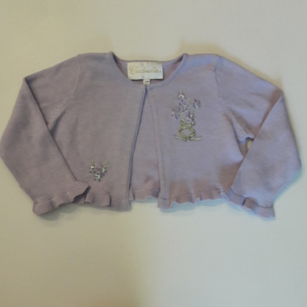Lavender Sweater w/ Ruffled Bottom & Sleeves - Picture 2 of 3